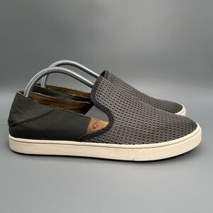 OluKai Pehuea Womens Size 10 Gray Pavement Mesh Slip On Casual Shoes Drop Heel